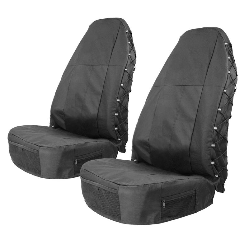 TIROL Waterproof Front Seat Covers High Back Seat Cover Bucket Seat Covers with Multi-Pockets for Semi Truck Cars Van SUV Pickup (Pack of 2) - Image 1